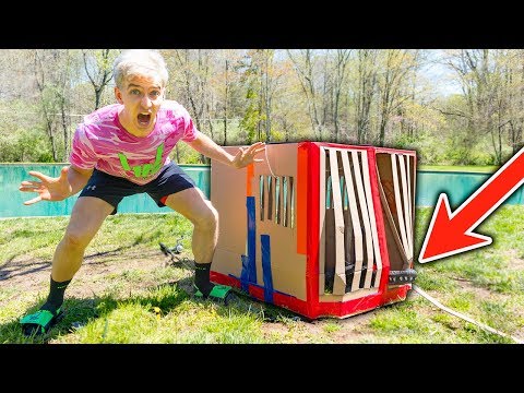 MONSTER IN POND!! (TRAPPED IN BOX FORT) Video