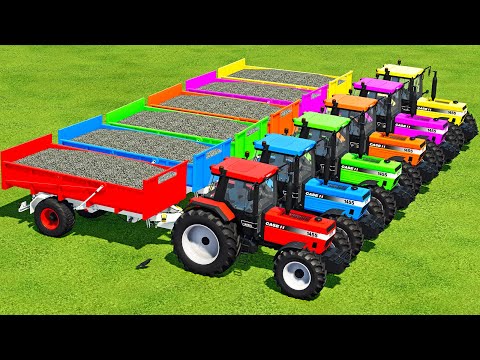 HARVEST, LOAD & TRANSPORT POPPY WITH CASE COLORED TRACTORS - Farming Simulator 22