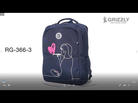 Миниатюра изображения товара Школьный рюкзак Grizzly RG-366-3 (синий)