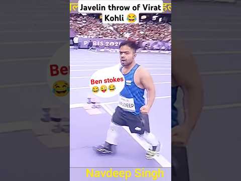 Javelin throw of Virat Kohli। Navdeep Singh।peris Olympic। gold 🥇।#shorts #viral #trending #ytshorts