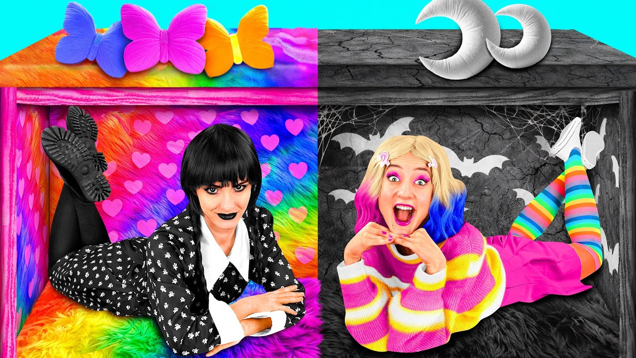 ベッドの下の秘密の部屋と Wednesday Addams | 面白いシチュエーション ChallengeTeen