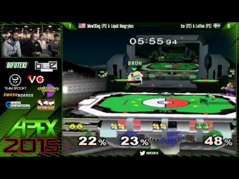 Apex 2015 - Mew2King & Liquid Hungrybox Vs. Ice & Leffen - SSBM Winners Semis - Melee