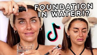 MIXING FOUNDATION IN WATER?! Testing *VIRAL* Tiktok Makeup 'Hacks'