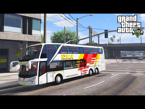 BUS EKA CEPAT NEW ARMADA SCANIA K 410 JETBUS SDD Arus MUDIK 2022 - GTA V MOD SIMULATOR BUS INDONESIA