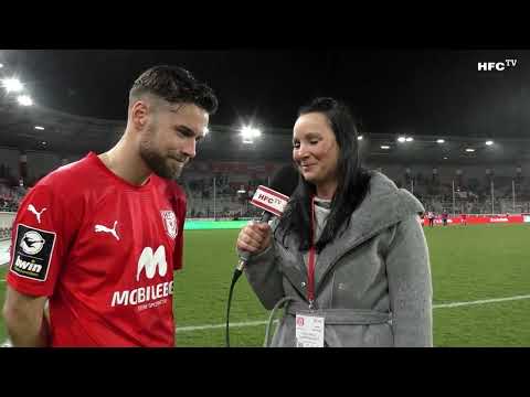 29. Spieltag 2022/23: Hallescher FC - MSV Duisburg | Interviews nach dem Spiel