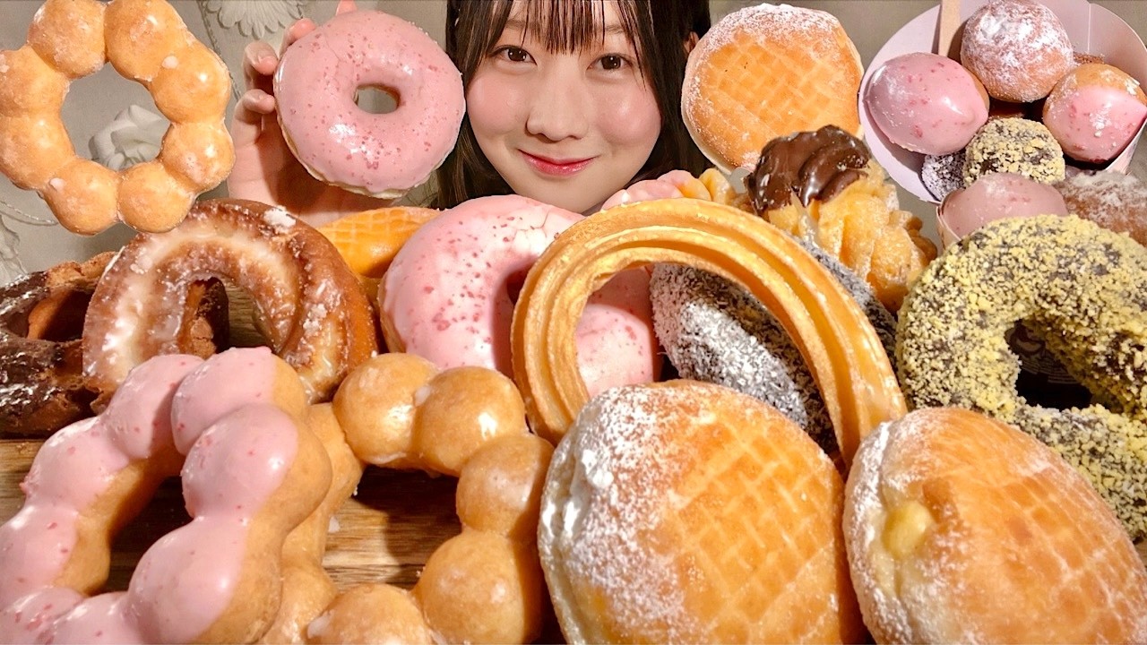 ASMR Mister Donut 【Mukbang/ Eating Sounds】【English subtitles】