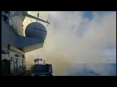 Harpoon launch by HNLMS De Zeven Provinciën