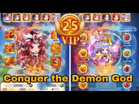 Conquer The Demon God VIP 25 + Free Hero HUR.HR.SSR.SR.S + Free Equipment Orange + Free Top Up GM