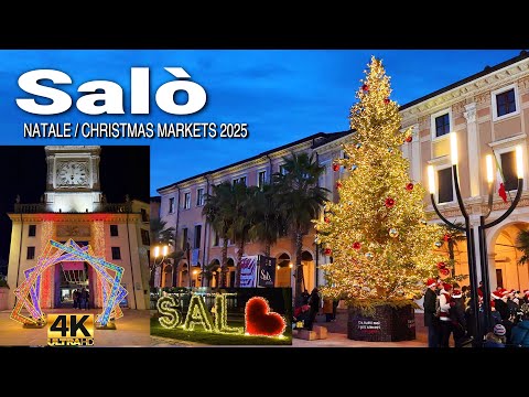 Christmas in Salò, Lake Garda 🇮🇹 | Magical Natale 2025 4K Walking Tour