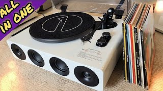 Perfekt für Vinyl-Einsteiger: 1ByOne | Piano-Weiß, Riemen, Audio-Technica System & Bluetooth, AUX In
