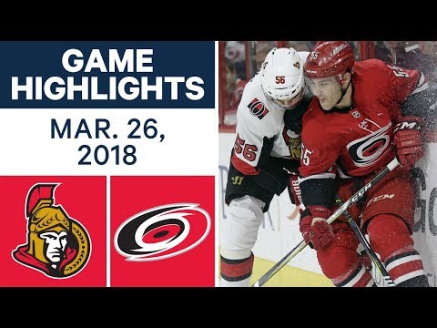 NHL Game Highlights | Senators vs. Hurricanes - Mar. 26, 2018
