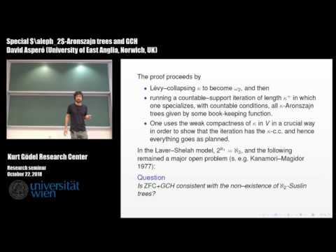 David Asperó - Special $\aleph_2$-Aronszajn trees and GCH (part 1 of 2)