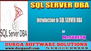 SQLServer DBA || Introduction to SQL Server DBA