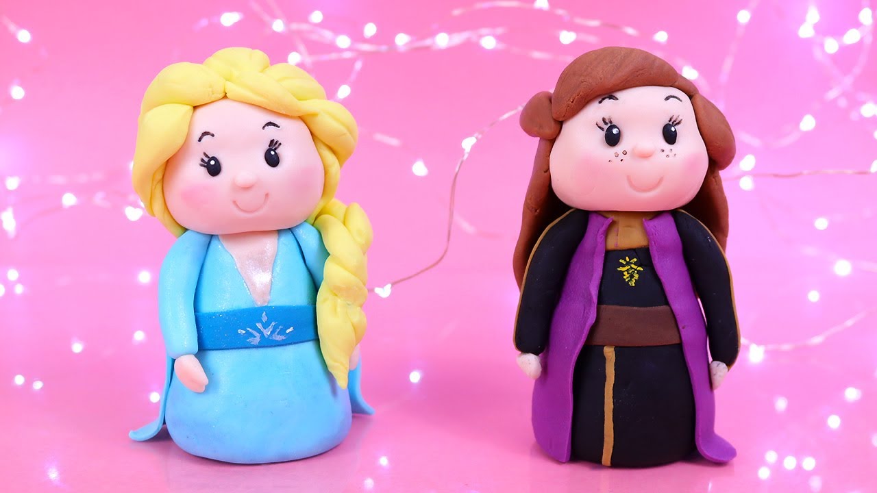 Jak zrobić figurkę Elsa i Anna z Krainy Lodu 2 | Dekoracja na tort z masy cukrowej tutorial