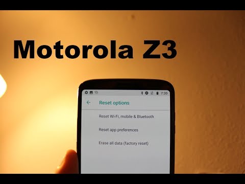 Motorola Z3 How to Reset to factory setting. Erase all data