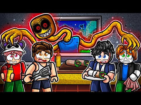 Can 4 YouTubers Survive ROBLOX Scary Shawarma Kiosk?