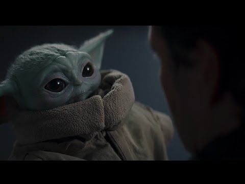 Din Djarin says goodbye to Grogu 😥