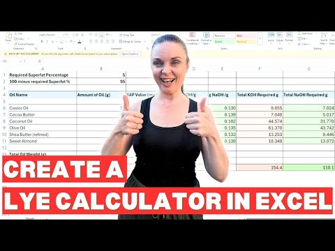 How To Create Your Own Lye Calculator For Use In Soap Making