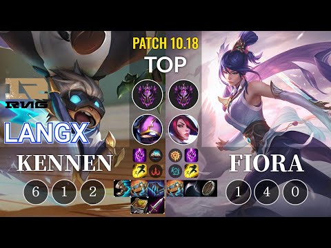 RNG Langx Kennen vs Fiora Top - KR Patch 10.18