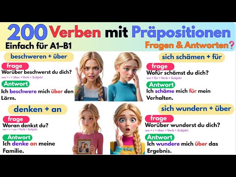 🔥 200 Verben mit Präpositionen – Alltag & Prüfung | Deutsch A1–B1