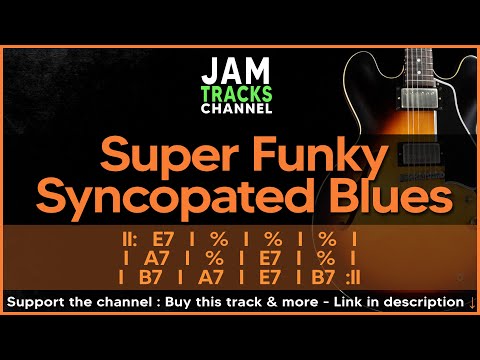 Blues Funk - Syncopated Groove - Guitar Backing Track in E