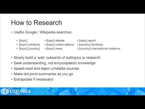 Research and Preparation - Beginner MUN Training