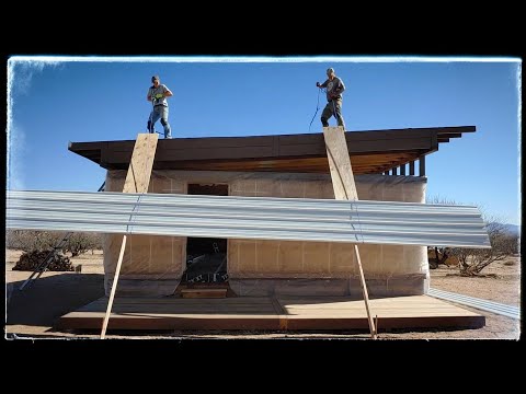 Day 29: We're Putting A Metal Roof On Our Off-Grid Straw Bale House!