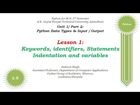 Python Theory Part 5 Keywords Identifiers Python Statement Indentation Documentation Variables