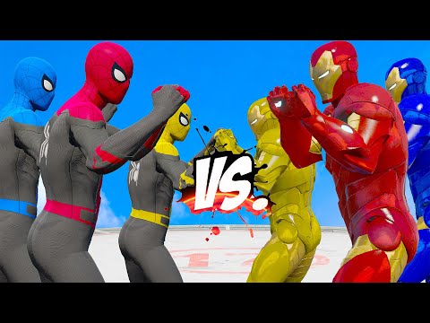 Team Spider-Man vs Team Iron Man 💥 Epic Superhero Battle