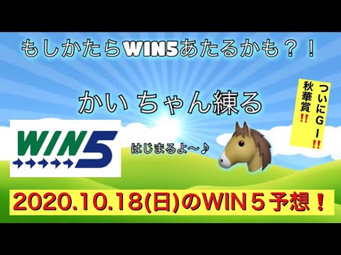 ＃秋華賞 ＃GⅠ ＃WIN5 ＃競馬 もしかしたらWIN5当たるかも⁉︎【2020.10.18】