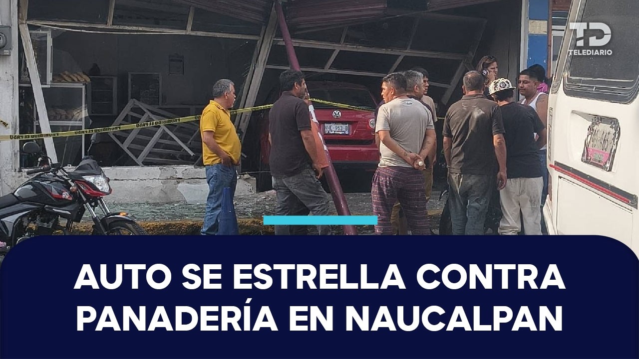 Choca y se mete vehículo a una panadería en Naucalpan; dos jóvenes son detenidos