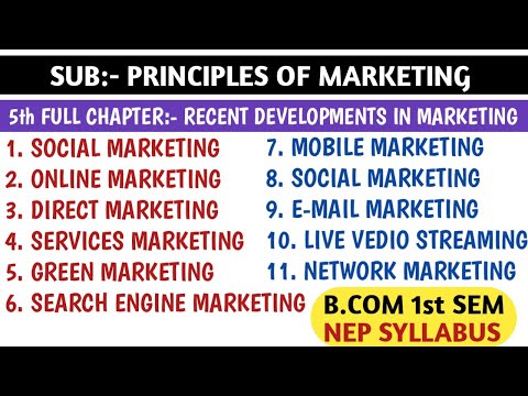 5th MARKETING FULL CHAPTER RECENT DEVELOPMENTS IN MARKETING B.COM 1st SEM NEP SYLLABUS