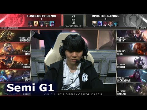 FPX vs IG - Game 1 | Semi Finals S9 LoL Worlds 2019 | FunPlus Phoenix vs Invictus Gaming G1