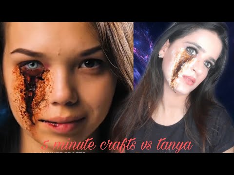 LOL 🤪 Recreating 5 minute crafts Halloween makeup ideas... funny video 😂😉
