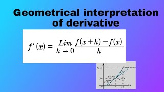 GEOMETRICAL INTERPRETATION OF DERIVATIVE