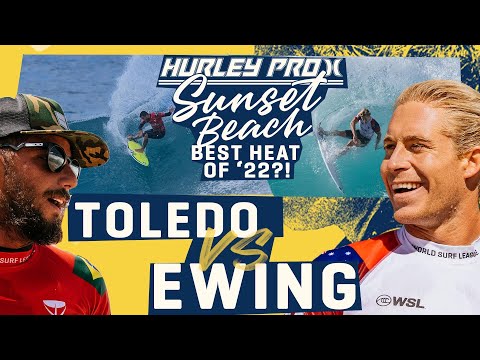Filipe Toledo vs Ethan Ewing | '22 Hurley Pro Sunset Beach Rnd of 16 FULL Heat Replay