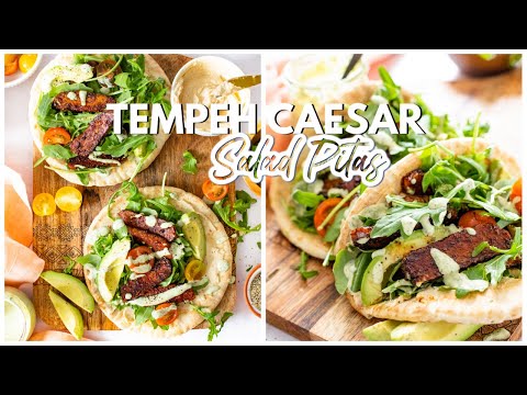Tempeh Caesar Salad Pitas | This Savory Vegan