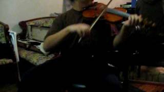 Playing the violin on hola hoop chair