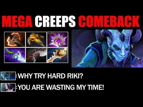 Divine Rapier Riki Defend Mega Creeps - Most Epic Comeback Immortal Rank Dota 2