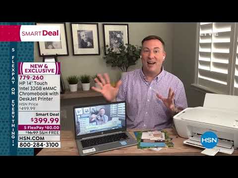 HP 14" Touch Intel 4GB RAM 32GB eMMC Chromebook with Des...