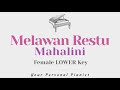 Melawan Restu - Mahalini (Female LOWER Key Karaoke) - Piano Instrumental Cover with Lyrics