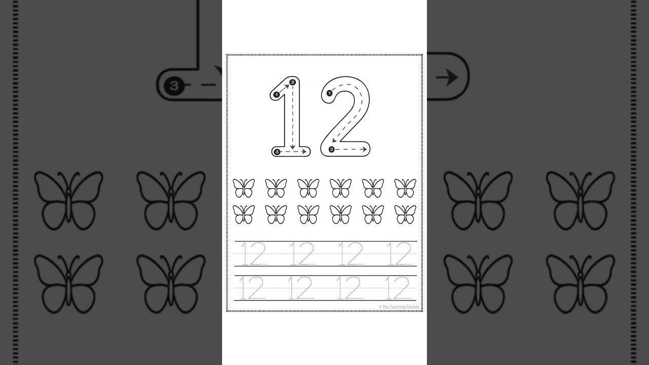 Preschool Number Tracing and Butterfly Counting Worksheets | 0–20 #Etsy #TPT #TheTeachingFriends