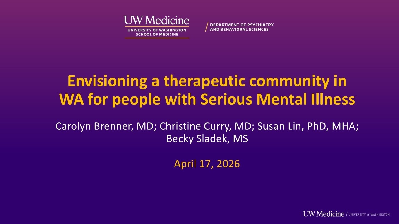 Envisioning a therapeutic community in WA for people living with serious mental illness