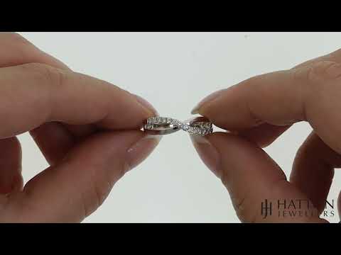 18ct White Gold 0.20ct Crossover Diamond Ring