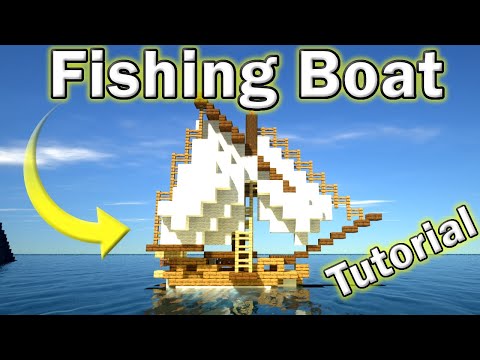 Minecraft Tutorial: How to Make a Fishing Boat/Ship (Sloop)