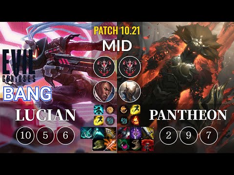 EG Bang Lucian vs Pantheon Mid - KR Patch 10.21
