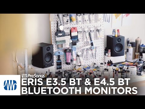 PreSonus Eris E3.5 Bluetooth Reference Monitors with Acoustic Tuning (Pair)  with Isolation Pads and Cable Bundle - AERIS-E3.5BTK1