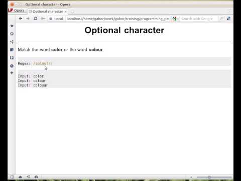 Beginner Perl Maven tutorial: 8.9 - Optional characters