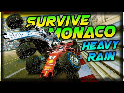 SURVIVE MONACO, IN HEAVY RAIN - F1 2018 Extreme Damage F1 Game Keyboard Challenge