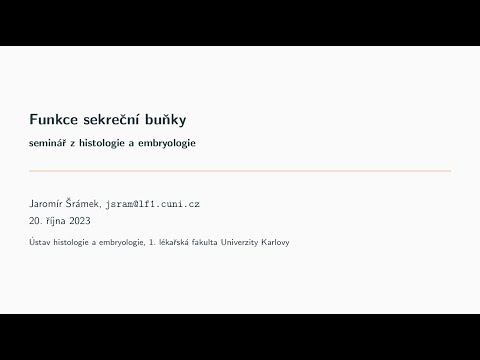 , title : 'Seminář z histologie: Funkce sekreční buňky (20. 10. 2023)'